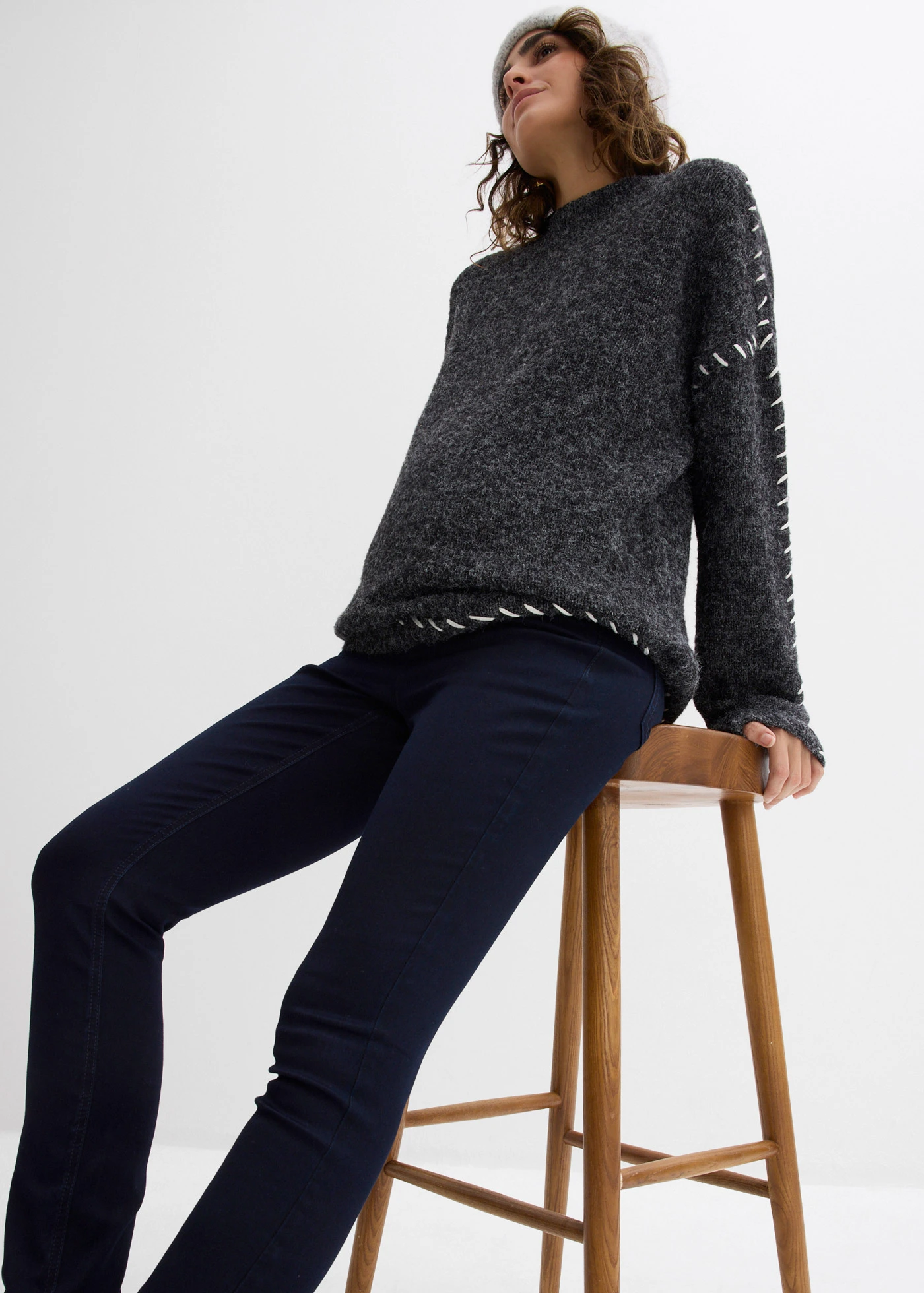 Těhotenské strečové džínové legíny, Skinny • tmavý denim • bonprix obchod