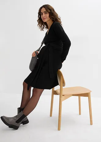 Robe portefeuille en maille pour la grossesse et l’allaitement • noir • Boutique bonprix