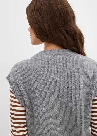 Grof gebreide spencer • grijs gemêleerd • bonprix online shop
