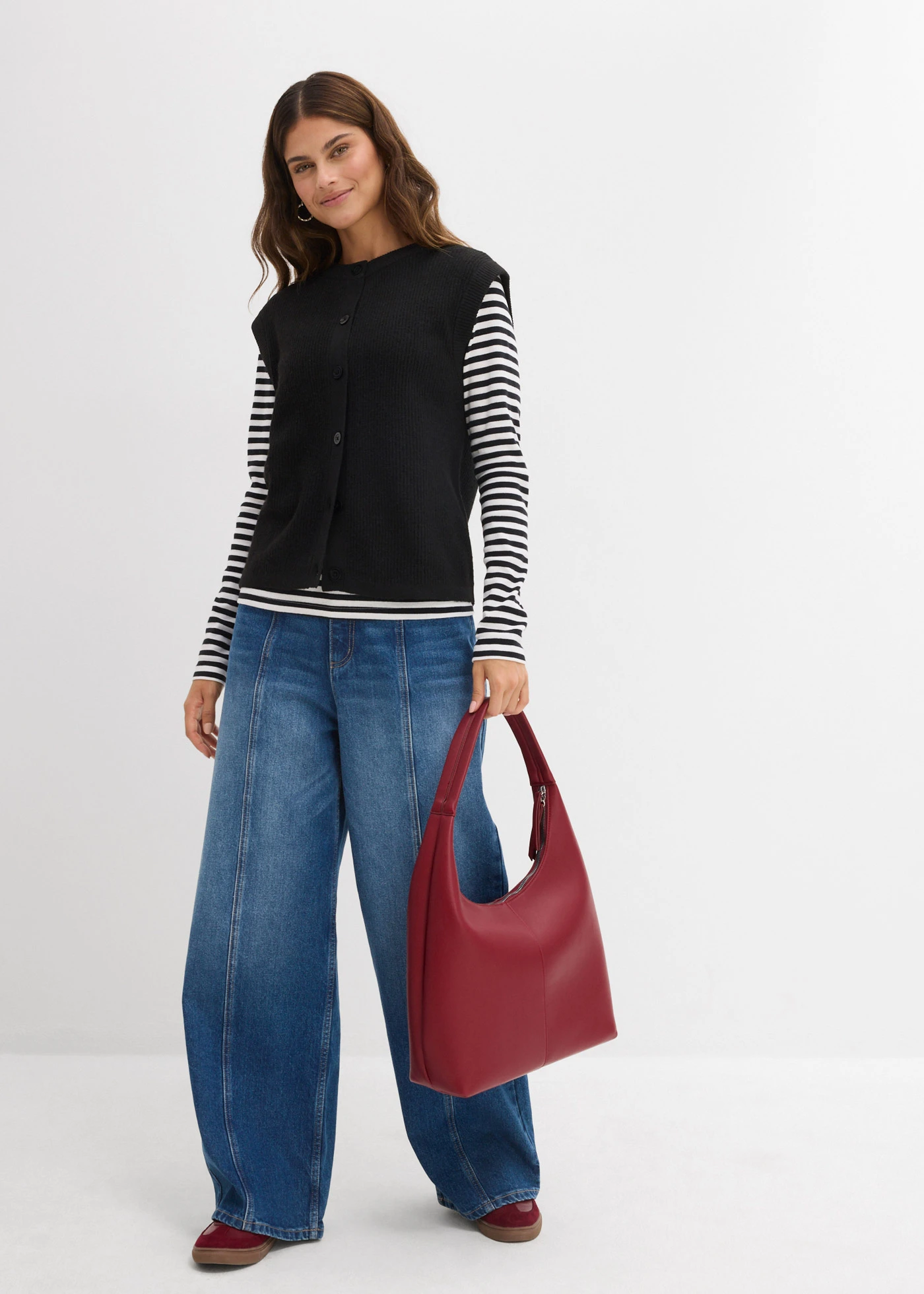 Grof gebreide spencer • zwart • bonprix online shop