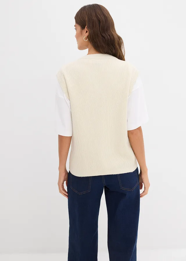 Grof gebreide spencer, Kleur: ecru