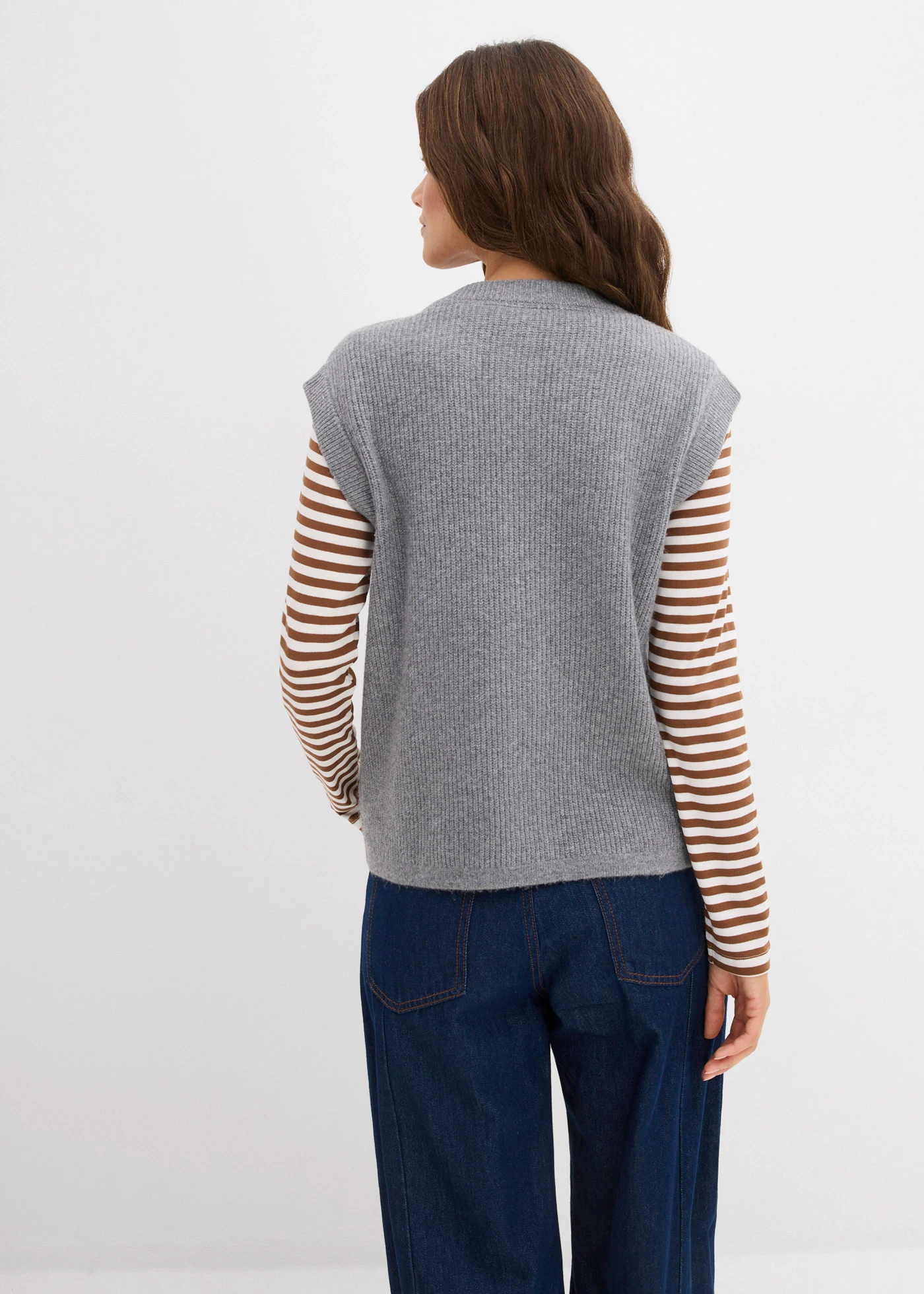 Grof gebreide spencer • grijs gemêleerd • bonprix online shop