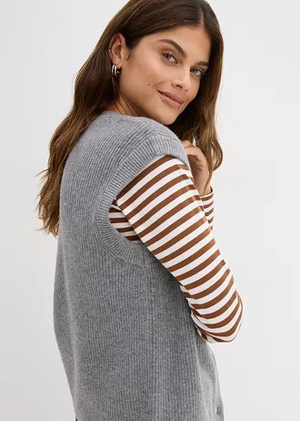 Grof gebreide spencer • grijs gemêleerd • bonprix online shop