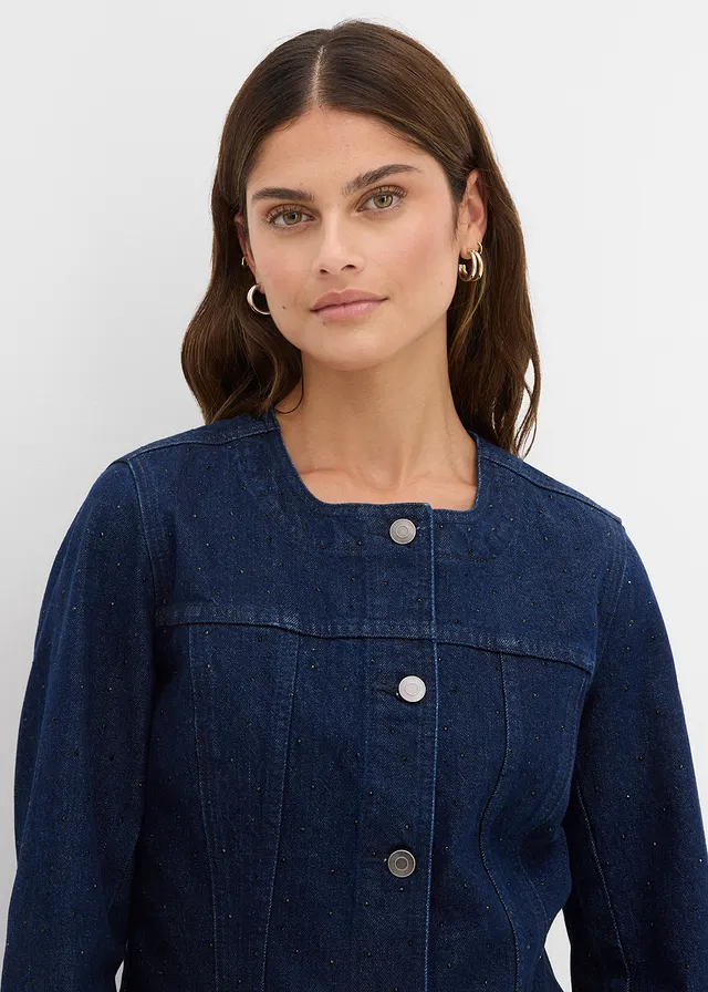 Spijkerjas met strass • donkerblauw denim ongewassen • product-page.page-title-suffix