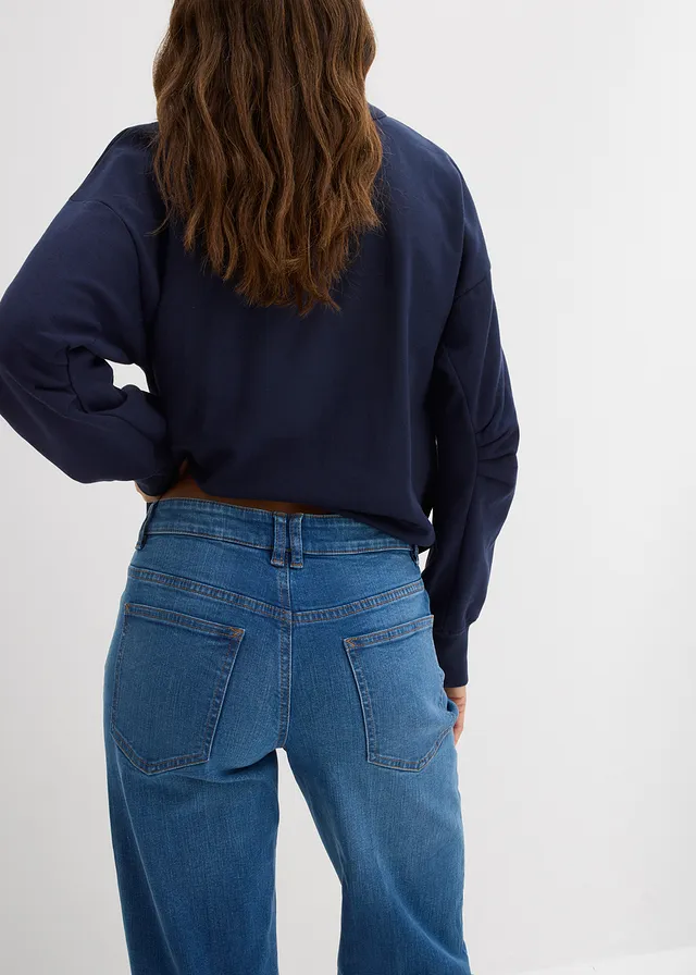 Wide leg jeans van biologisch katoen, mid waist • blue stone used • product-page.page-title-suffix