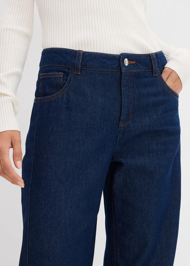 Jean balloon taille mi-haute • bleu foncé denim brut • product-page.page-title-suffix