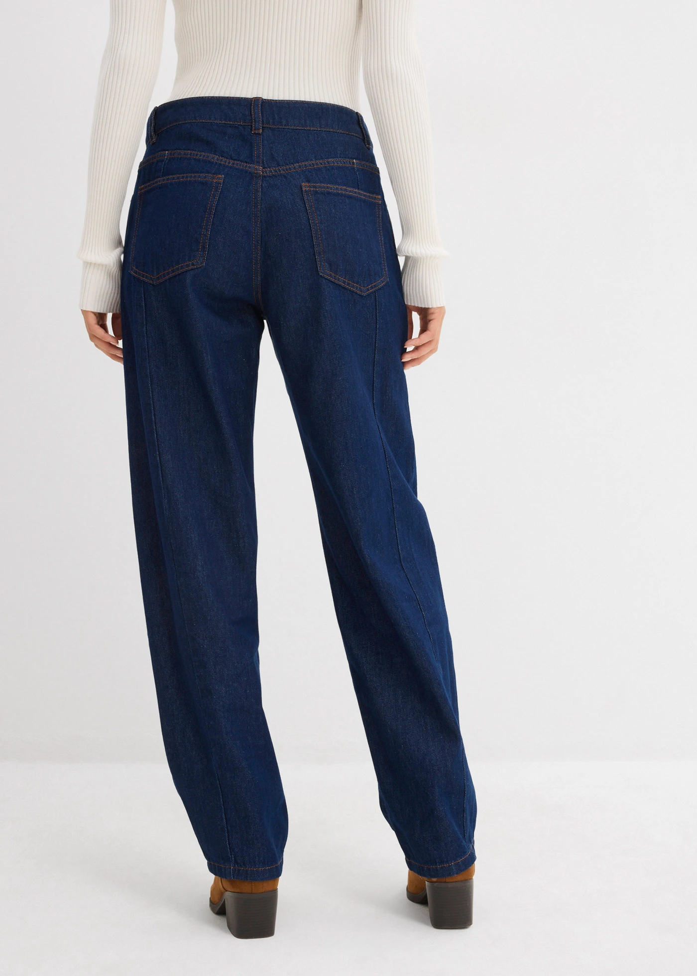 Balónové džínsy, Mid Waist • tmavomodrá denim • obchod bonprix