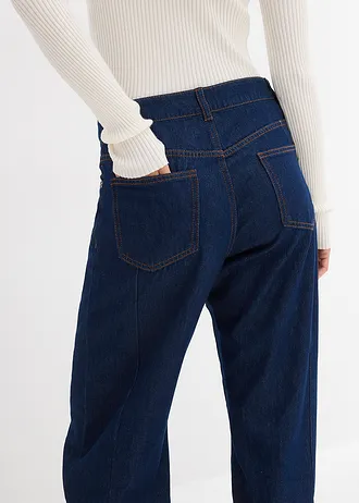 Balónové džínsy, Mid Waist • tmavomodrá denim • obchod bonprix