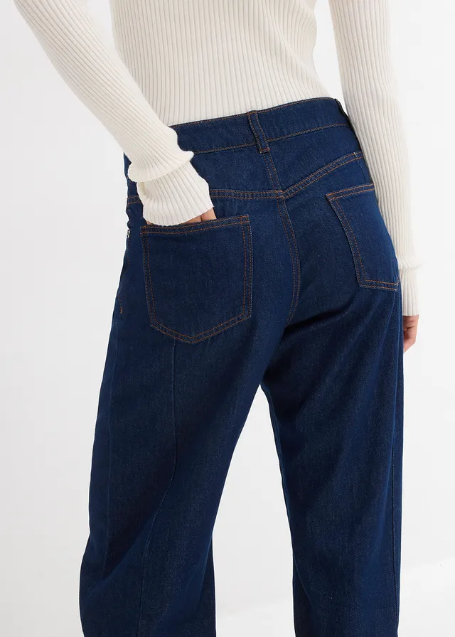 Jean balloon taille mi-haute • bleu foncé denim brut • product-page.page-title-suffix