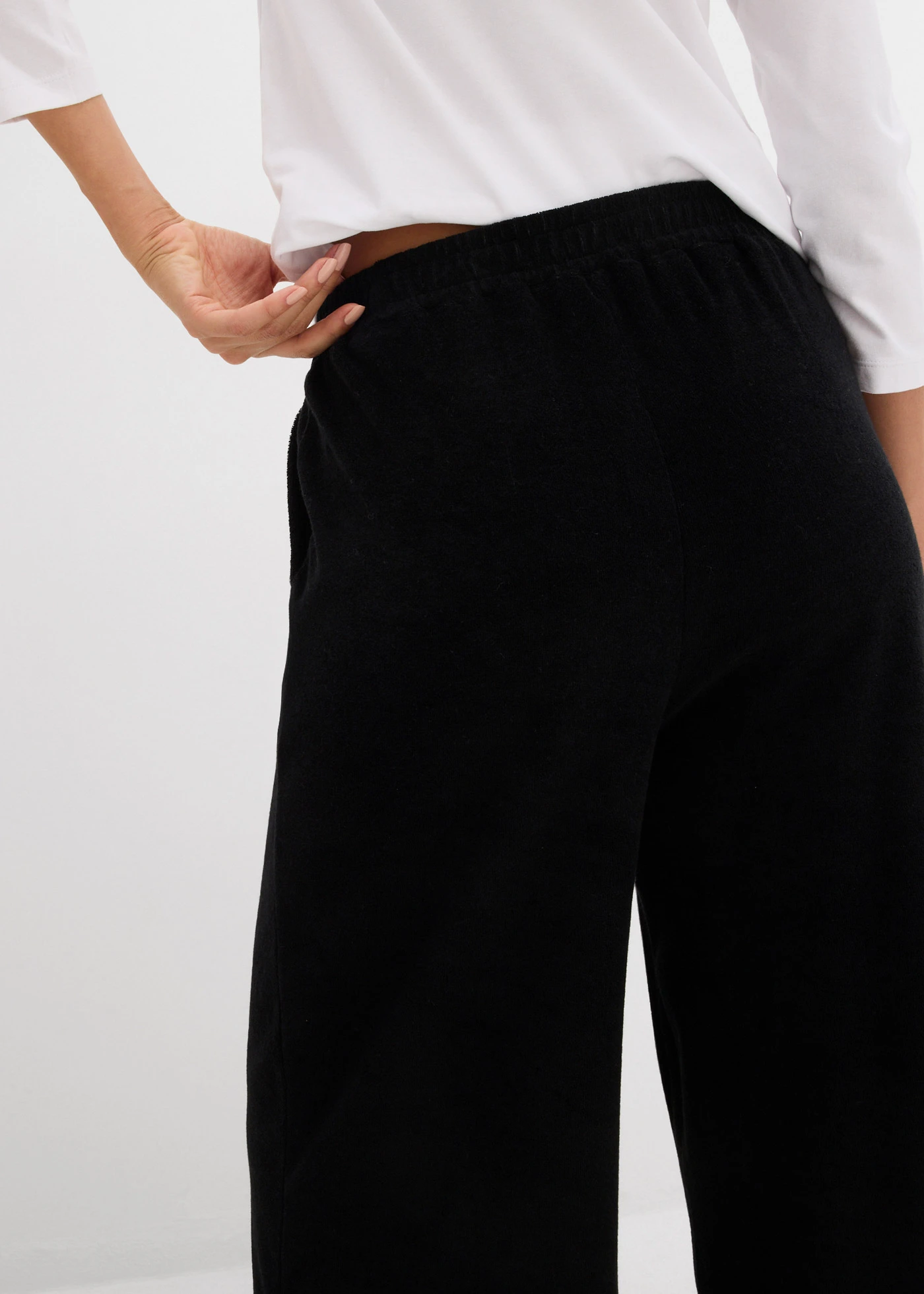 Pantalon en jersey éponge • noir • Boutique bonprix