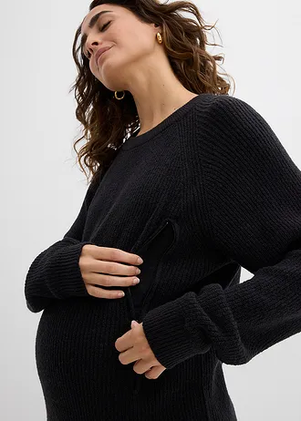 Těhotenský svetr s diskrétní kojicí funkcí • černá • bonprix obchod