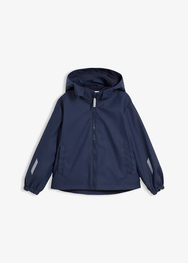 Veste de pluie thermique à capuche amovible et détails réfléchissants • bleu foncé • Boutique bonprix