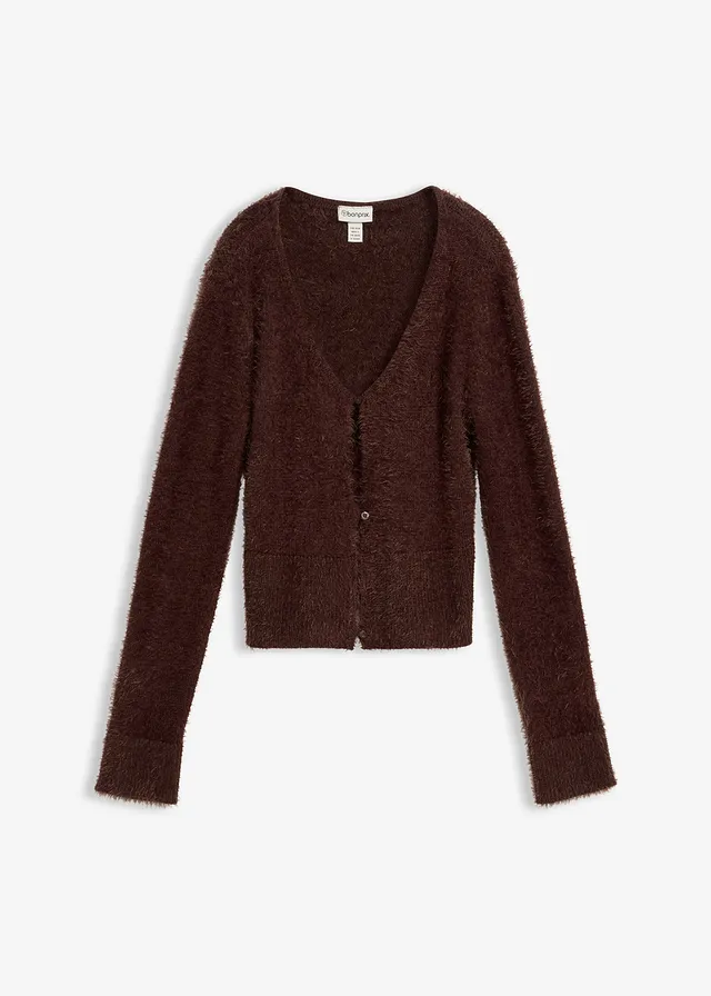 Jachetă din tricotaj fin din fir pufos