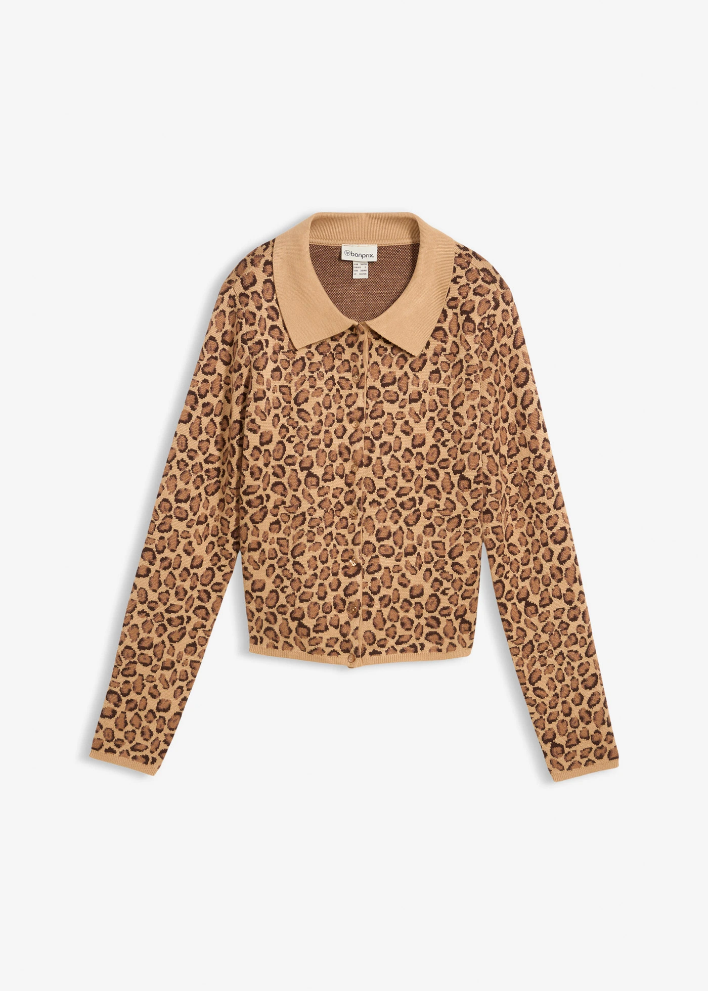 Krátký kabátek z jemné pleteniny • tmavě hnědá s leopardím vzorem • bonprix obchod