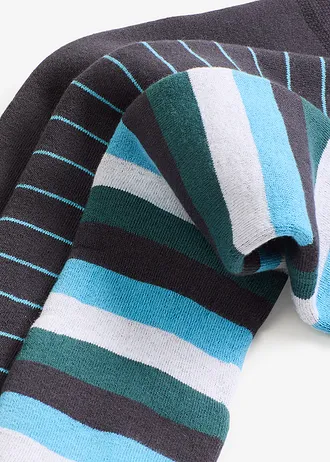 Thermo kniekousen met zacht frotté binnenin (3 paar), Kleur: nachtblauw + multicolor gestreept + alpenblauw gestreept
