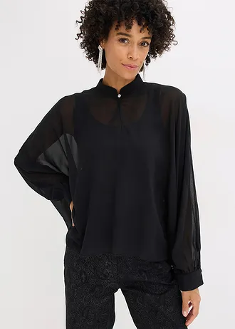 Tuniek van chiffon, Kleur: zwart