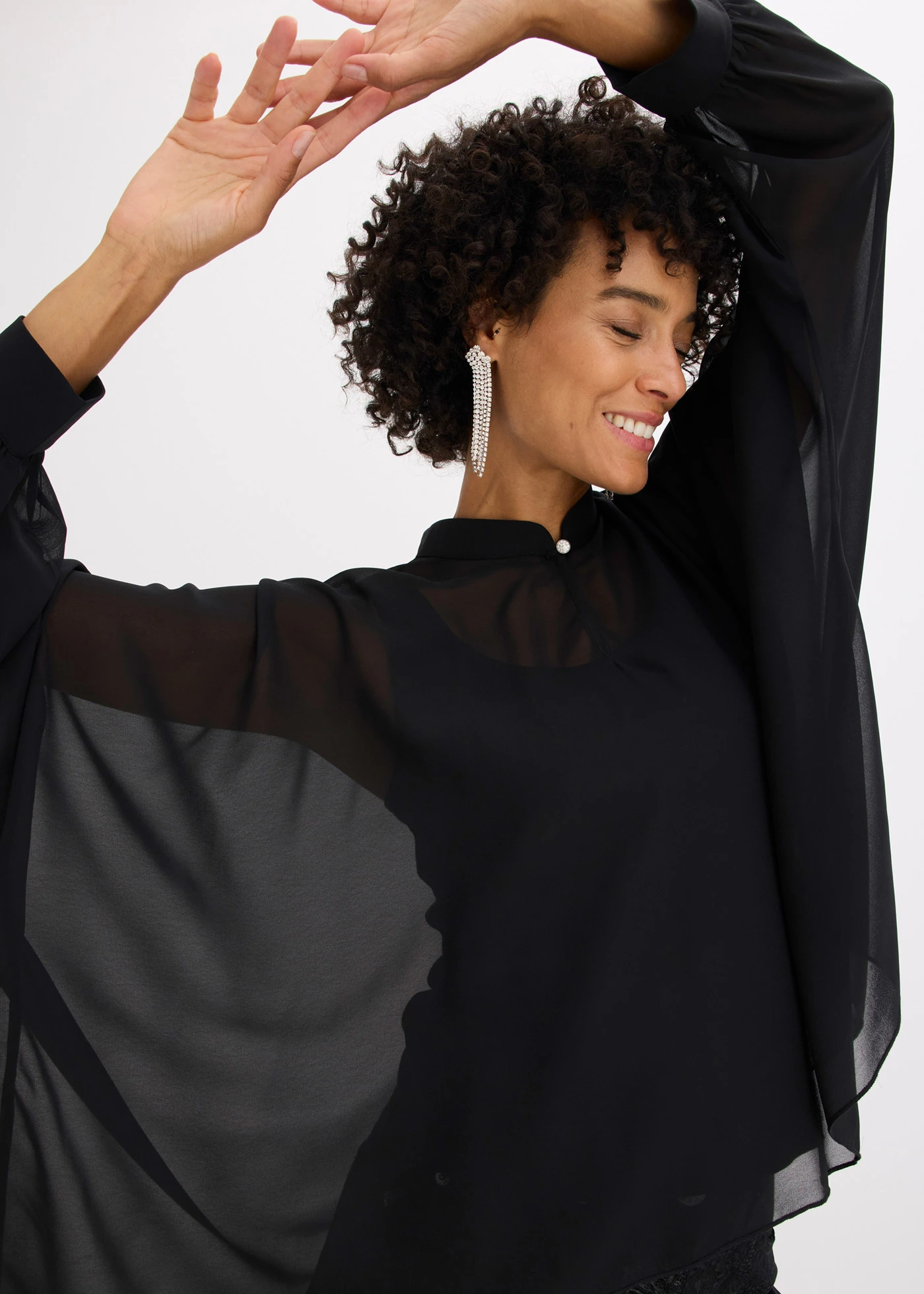 Tunique en mousseline • noir • Boutique bonprix