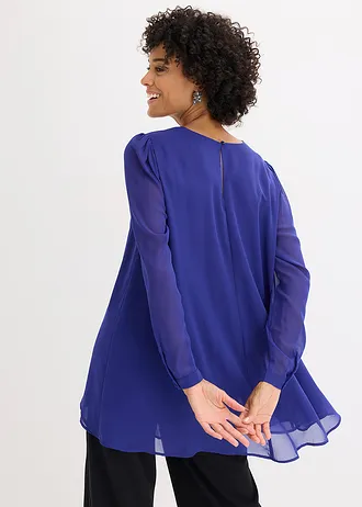 Lange high-low tuniek, Kleur: saffierblauw