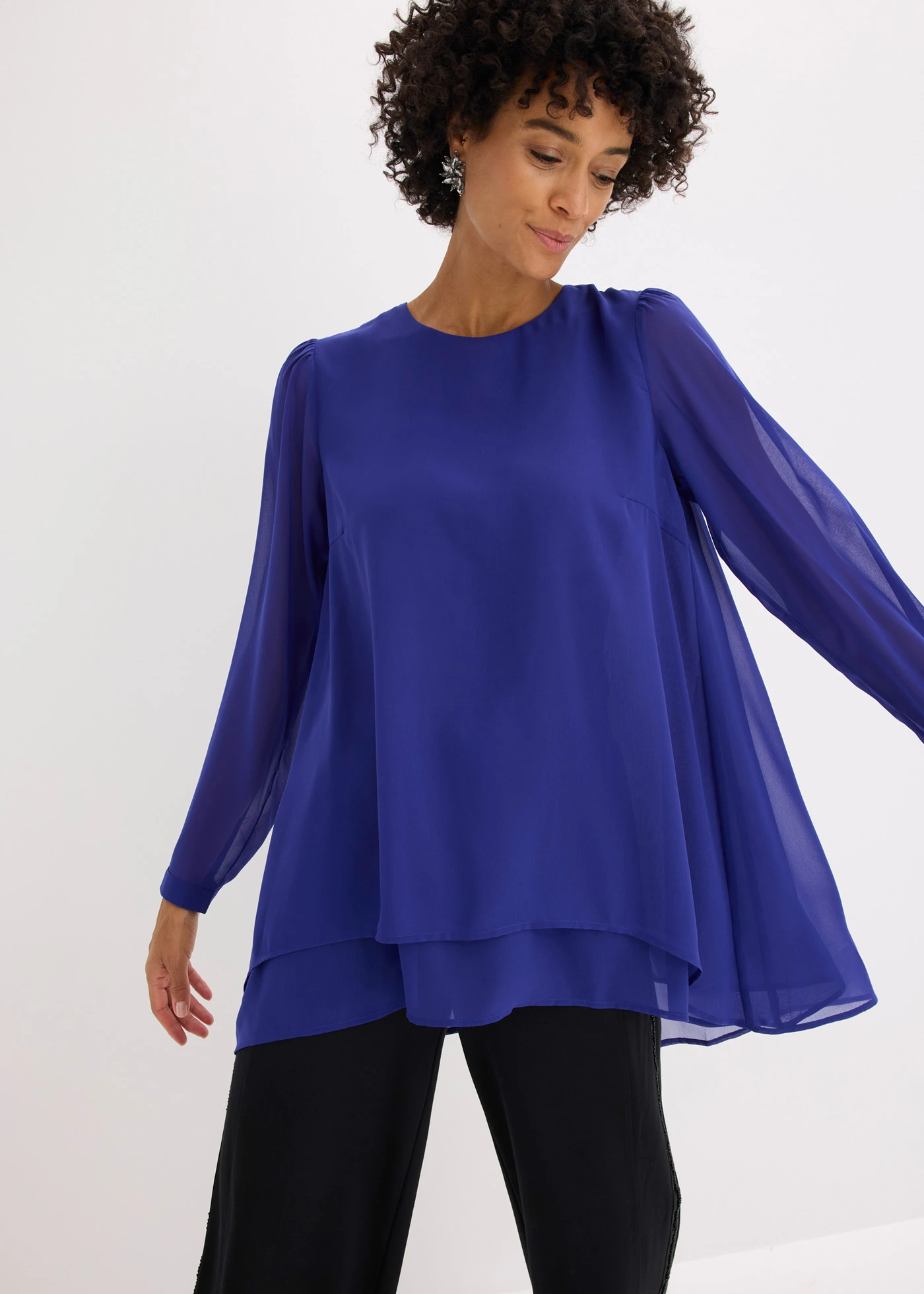 Lange high-low tuniek • saffierblauw • bonprix online shop