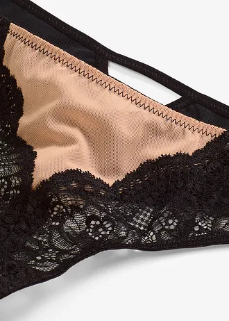 Chiloți string cu partea de spate fără cusătură • negru • magazin bonprix