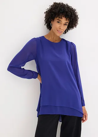 Lange high-low tuniek, Kleur: saffierblauw