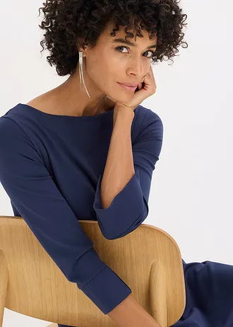 Robe en Punto di Roma • bleu foncé • Boutique bonprix