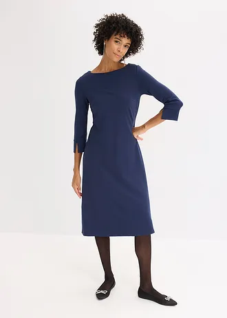 Robe en Punto di Roma • bleu foncé • Boutique bonprix