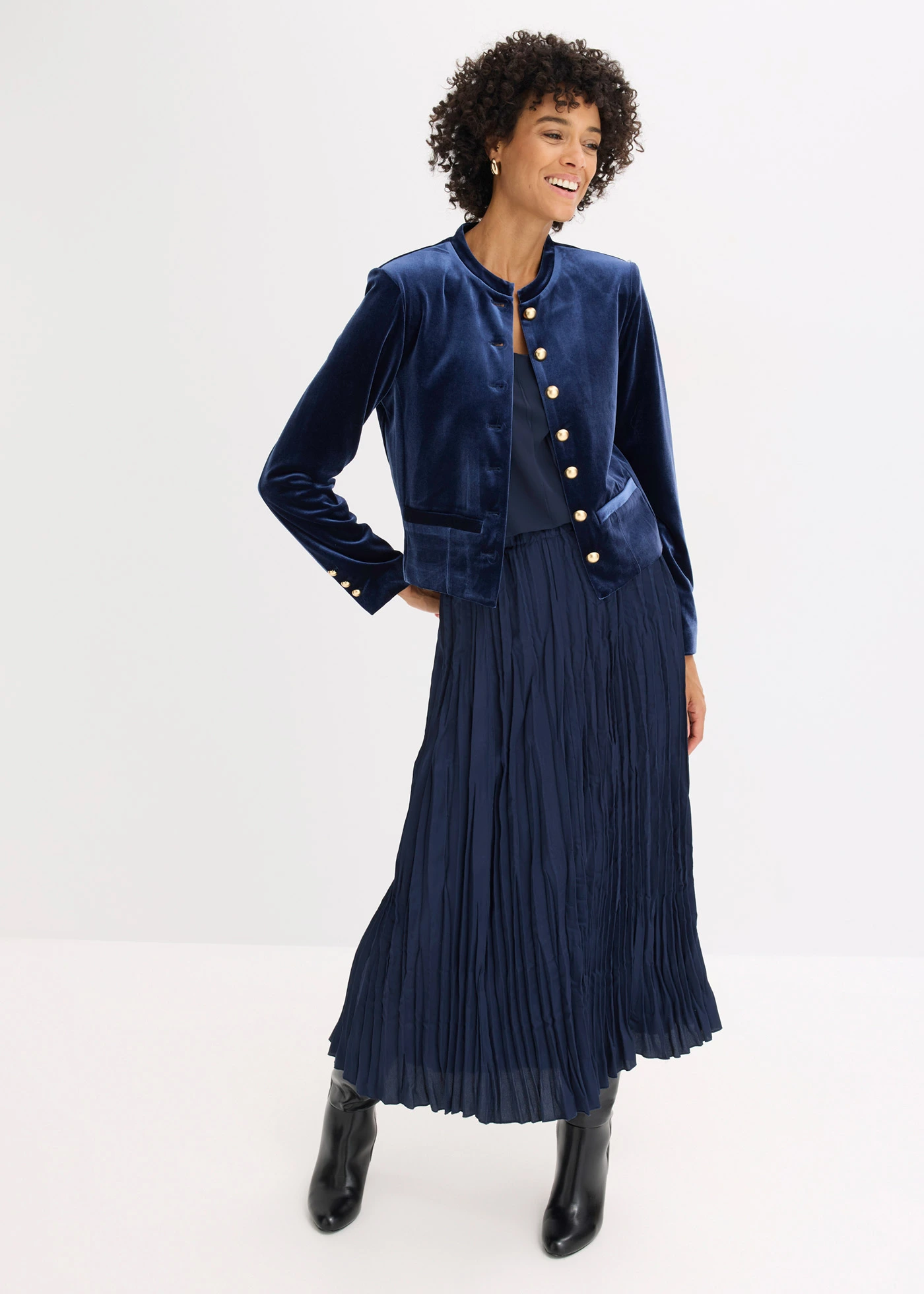 Fluwelen jas • donkerblauw • bonprix online shop