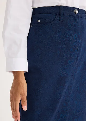 Stretchrok van katoen • donkerblauw-lichtindigo paisley • bonprix online shop