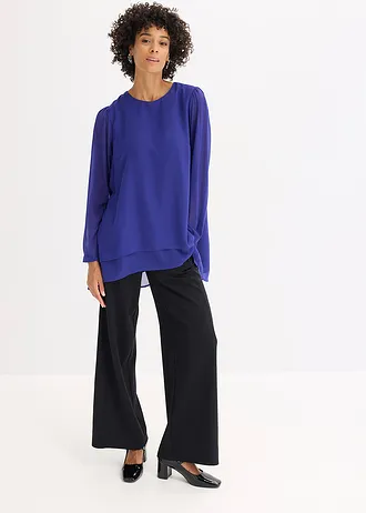 Lange high-low tuniek, Kleur: saffierblauw