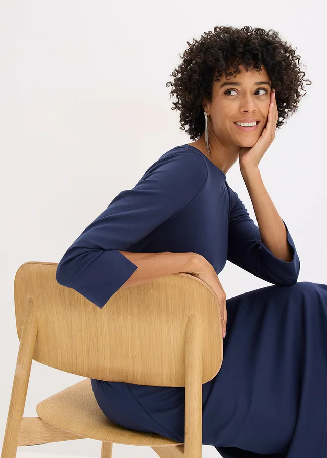 Rochie din material Punto di Roma bleumarin