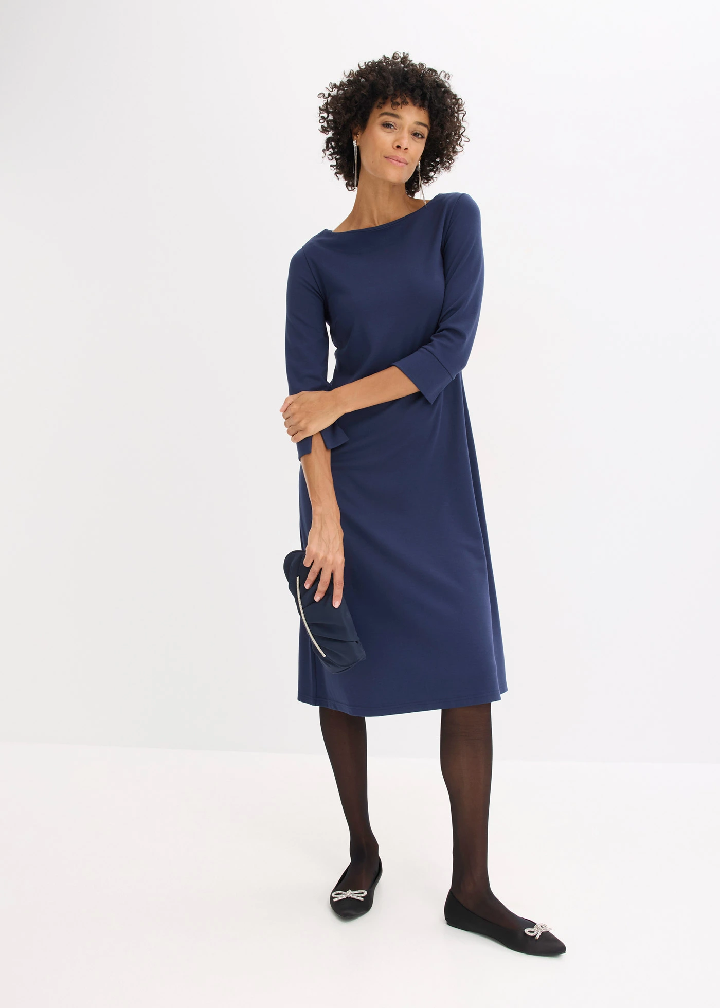 Robe en Punto di Roma • bleu foncé • Boutique bonprix