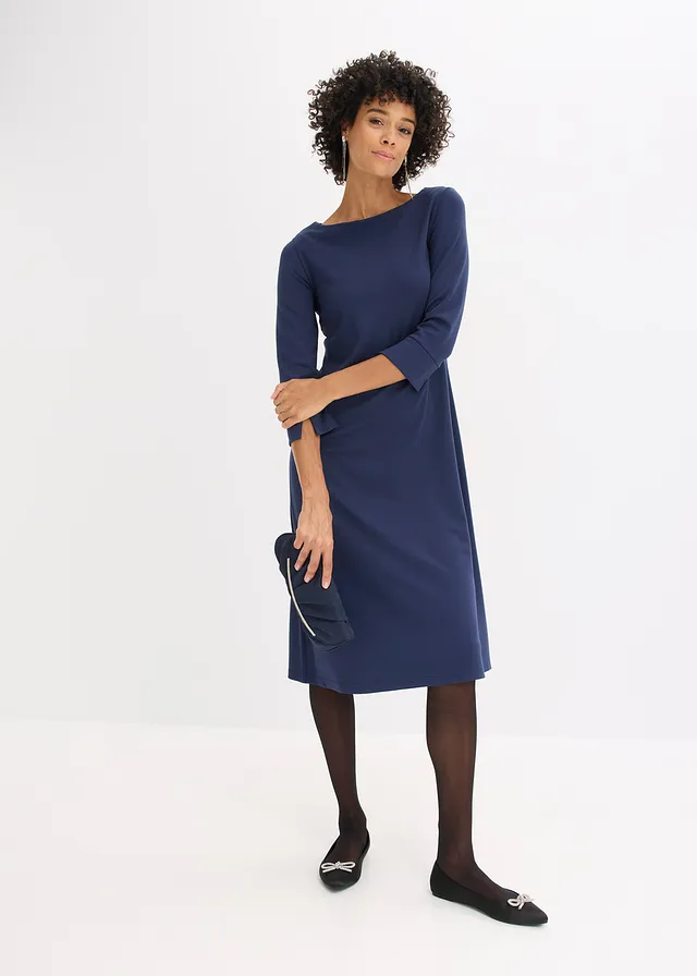 Robe en Punto di Roma • bleu foncé • product-page.page-title-suffix