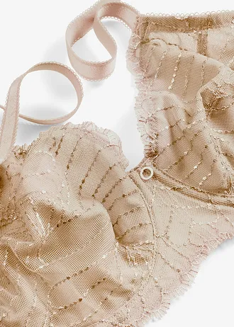 Sutien minimizer cu broderie sclipitoare • maro saharian • magazin bonprix