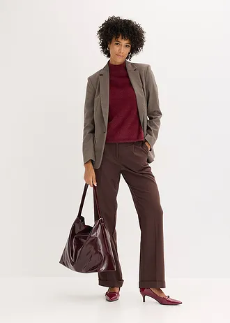 Pantalon large à pinces • marron foncé • Boutique bonprix