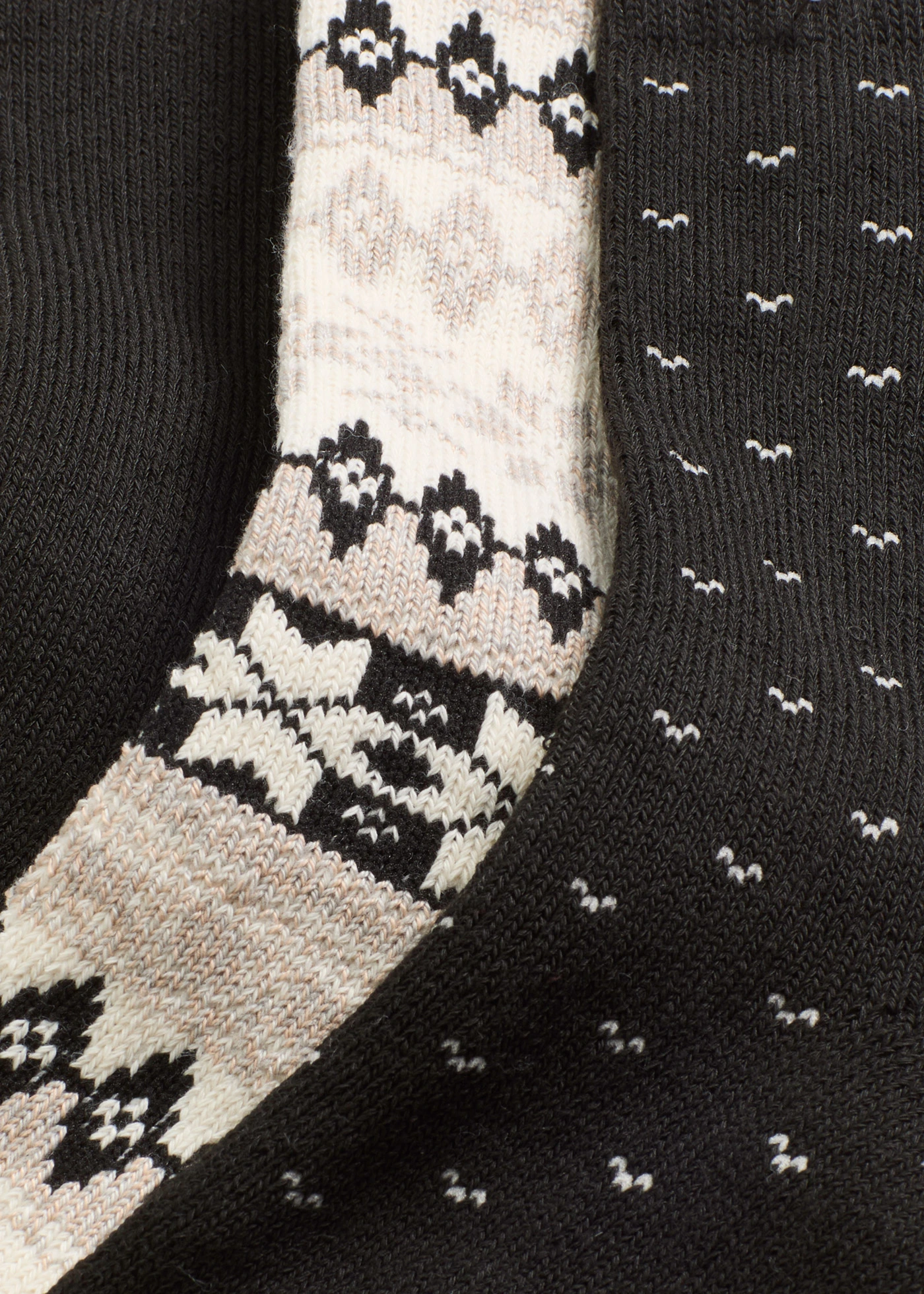 Lot de 3 paires de chaussettes chaudes, intérieur en éponge douce • noir + beige-gris chiné • Boutique bonprix