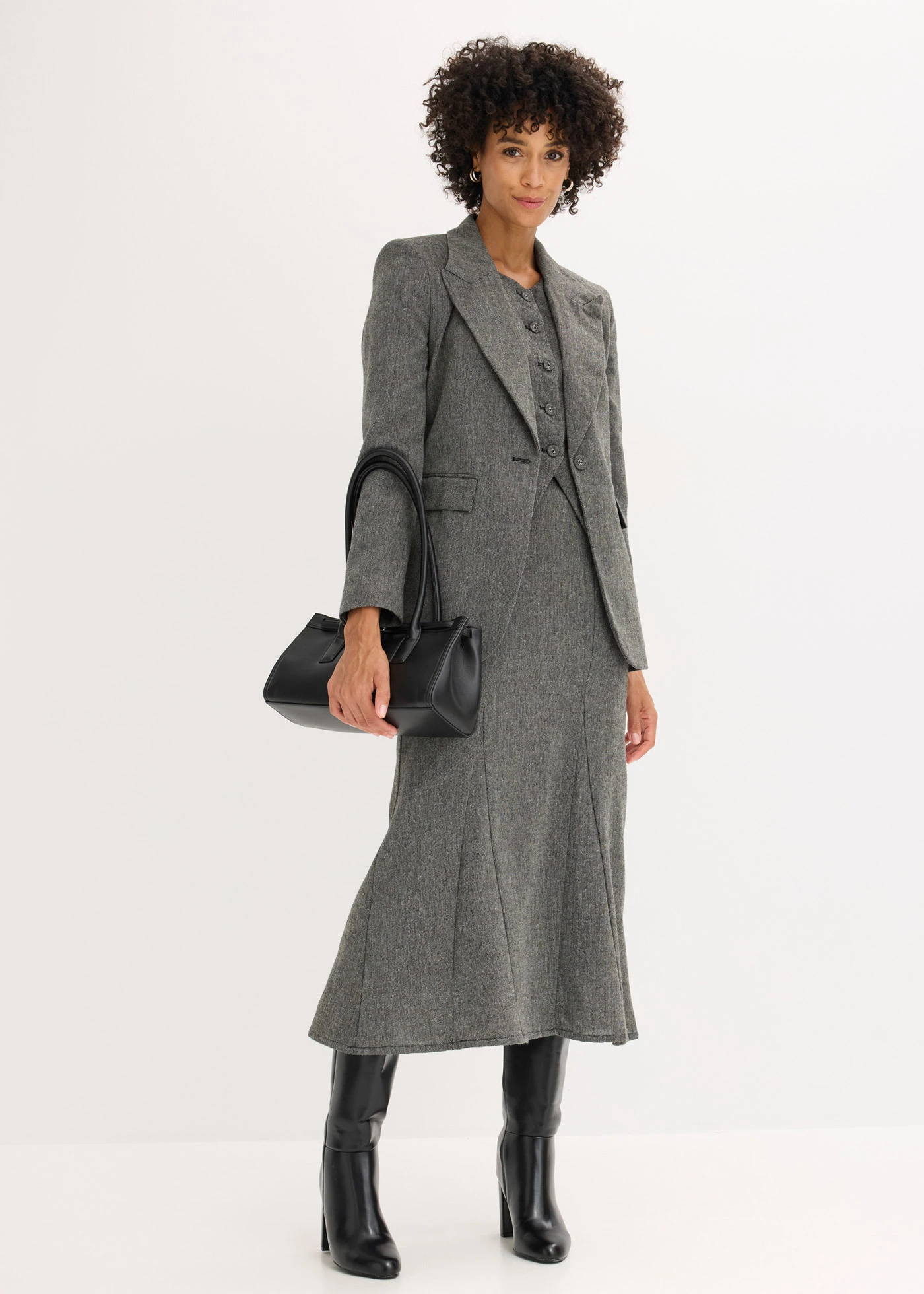 Sacou cu aspect de tweed • negru/ecru melanj • magazin bonprix