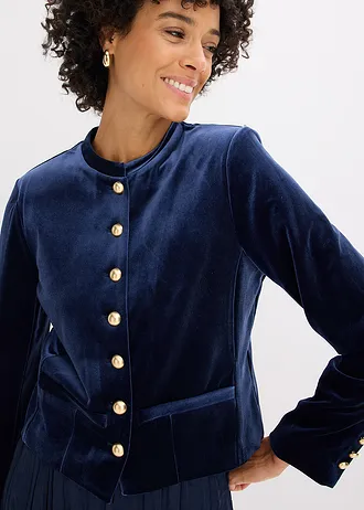 Fluwelen jas • donkerblauw • bonprix online shop