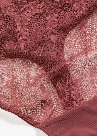 String taille haute avec dentelle • bordeaux • Boutique bonprix