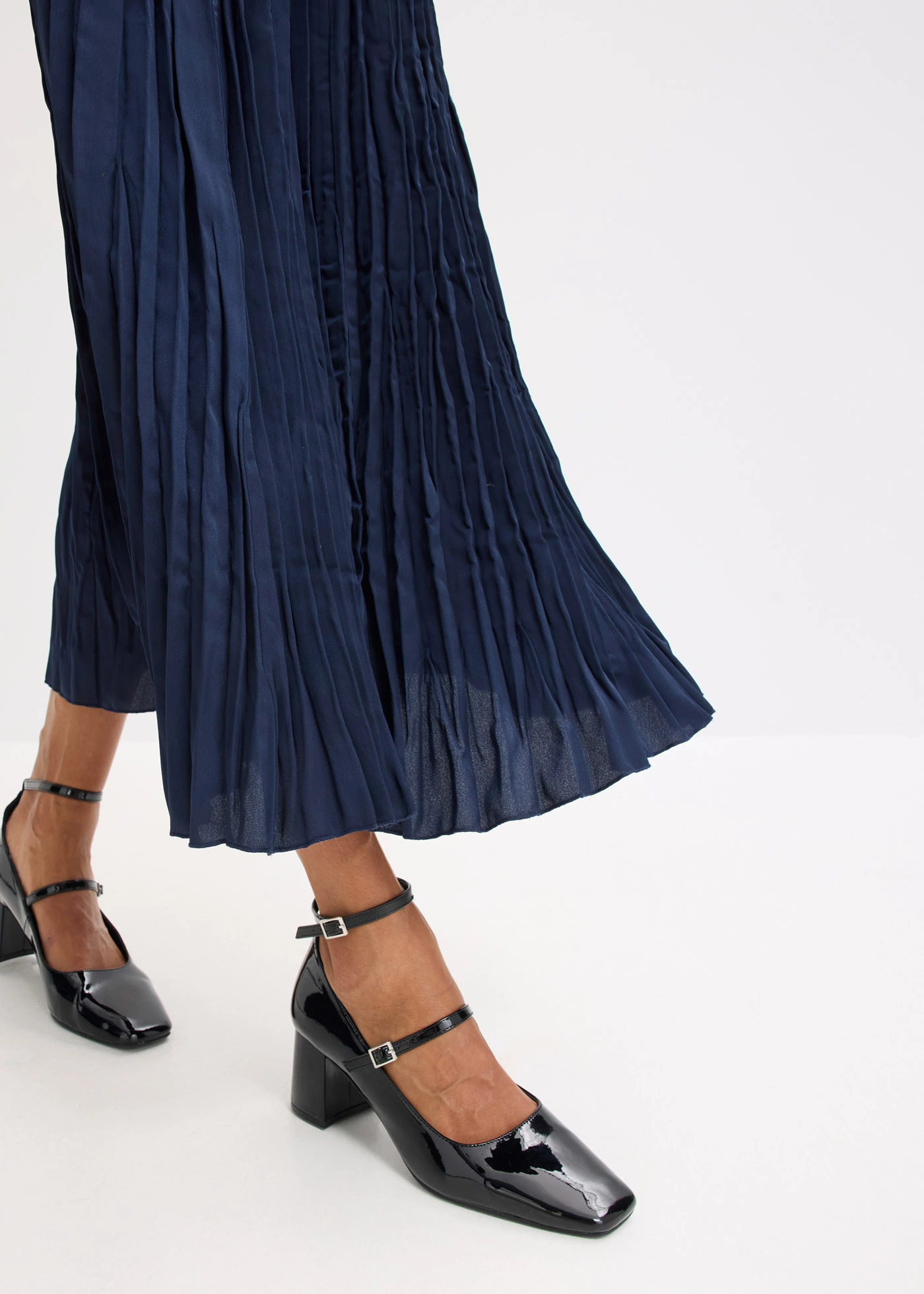 Maxi rok van crash satijn • donkerblauw • bonprix online shop