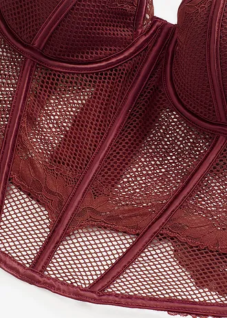 Guêpière avec dentelle • bordeaux • Boutique bonprix