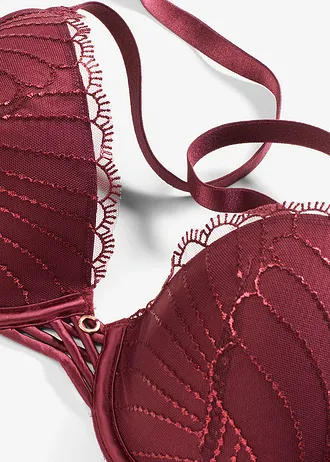 Vystužená podprsenka z elegantnej výšivky • burgundská červená • obchod bonprix