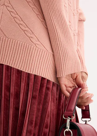 Garbó nyakú pulóver • vintage rózsaszín • bonprix áruház