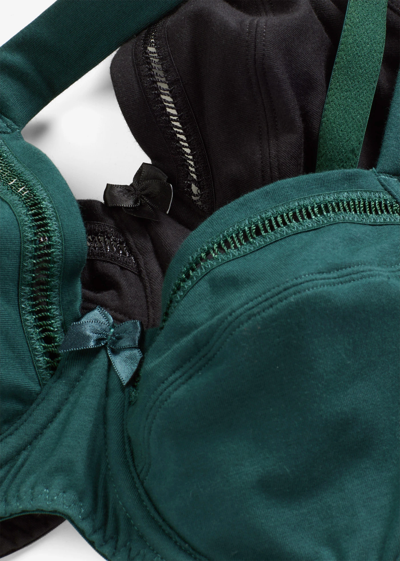 Beugel bh met biologisch katoen (set van 2) • diepgroen/zwart • bonprix online shop