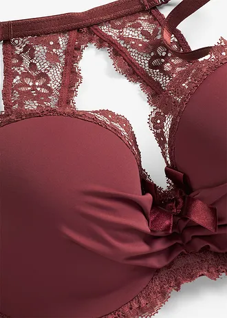 Soutien-gorge à coques et dos nageur en dentelle • bordeaux • Boutique bonprix