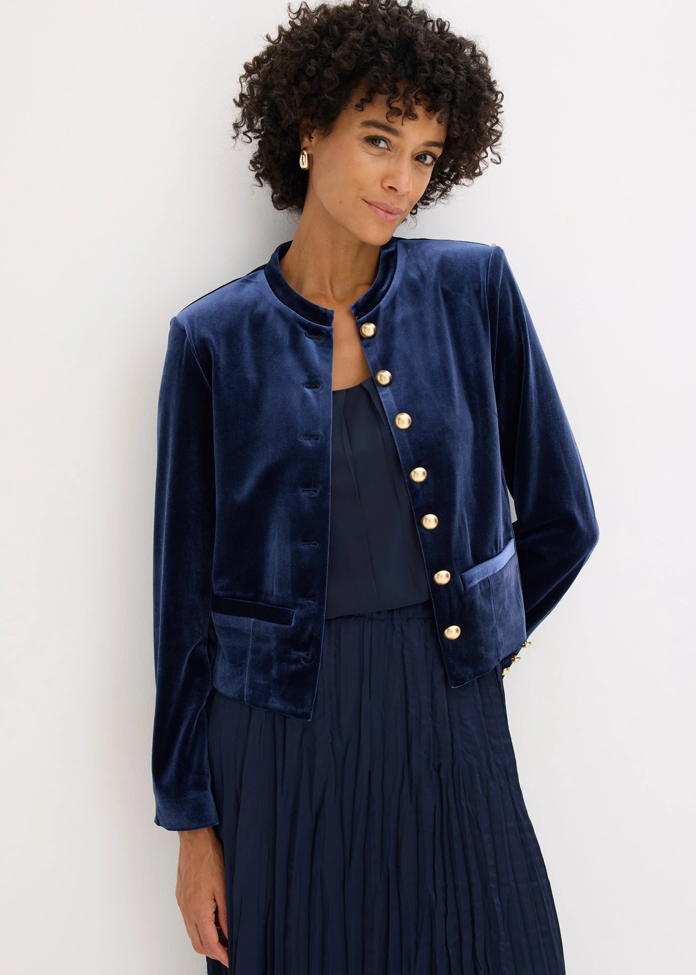 Fluwelen jas • donkerblauw • bonprix online shop