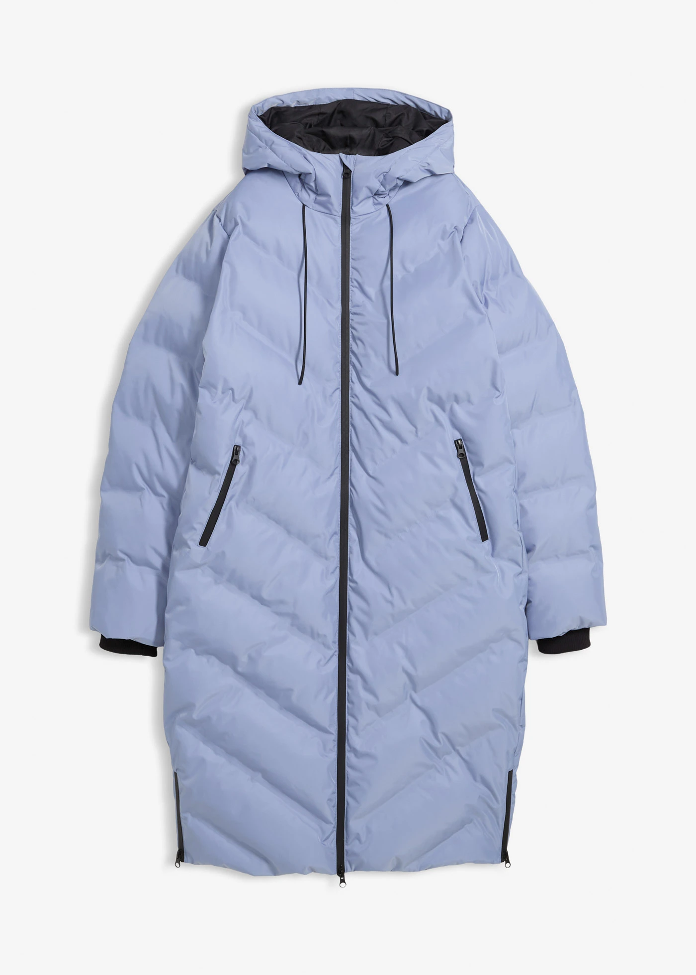 Lange gewatteerde jas • mat blauw • bonprix online shop