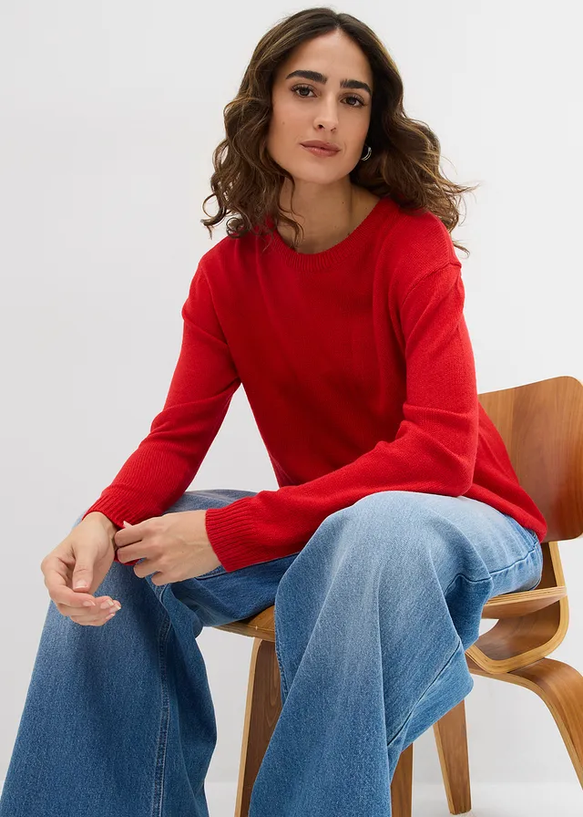 Pull col rond en maille • rouge lave • product-page.page-title-suffix