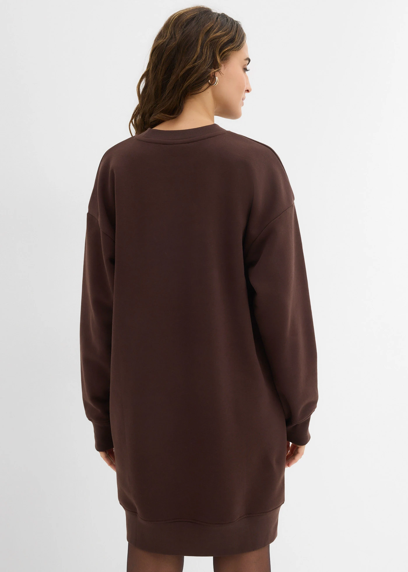 Oversize šaty z teplákoviny • tmavě hnědá • bonprix obchod