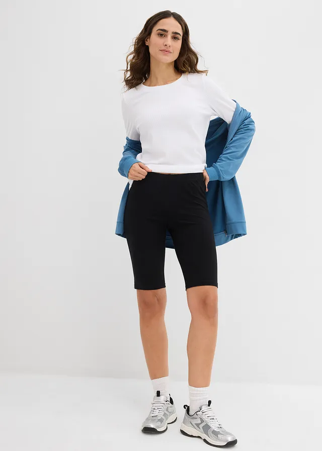 Lange biker short (set van 2), Kleur: zwart+zwart